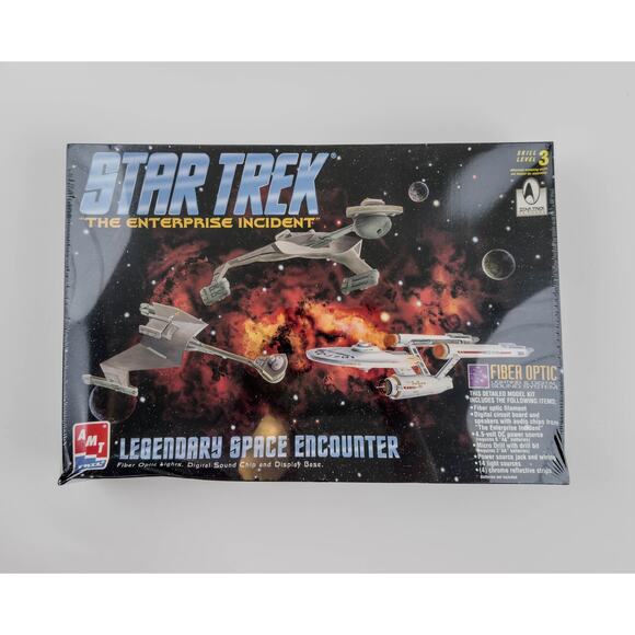 AMT Star Trek Legendary Space Encounter Model Kit AMT698 Fiber Optic SEALED - Picture 2 of 5
